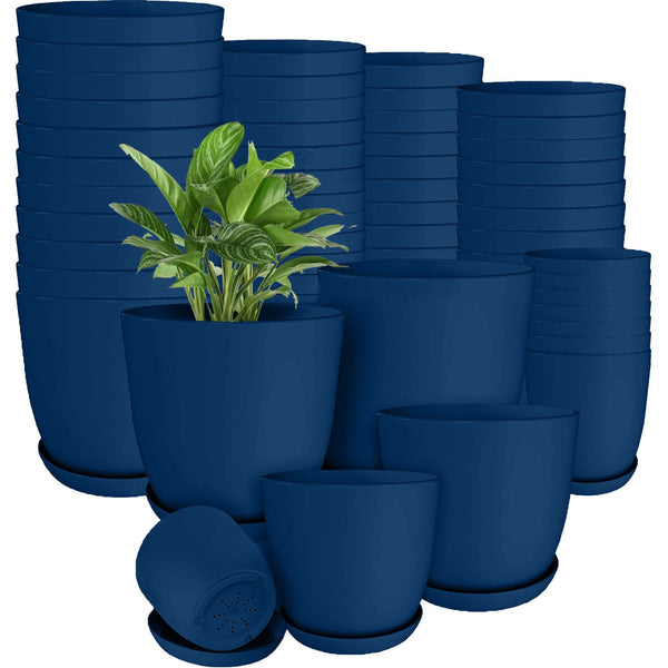 60-Pack Versatile White Plastic Plant Pots with Drainage – Perfect for Indoor Plants, Cacti, Succulents & More!