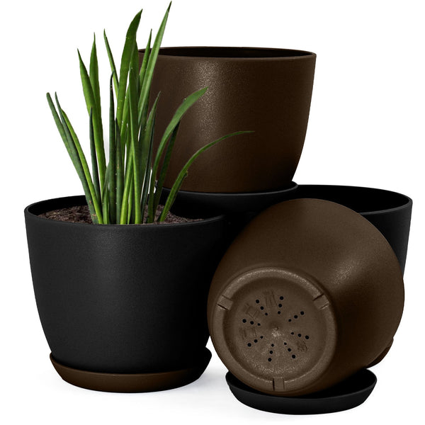 Fast Forward Premium Set of 4 Indoor Plant Pots with Drainage