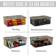 Tea Bag Organizer Stackable with Clear Top Lid Kitchen Cabinets Pantry