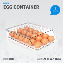 Rolling Egg Container for Refrigerator with Lid: Stackable Plastic Egg Holder