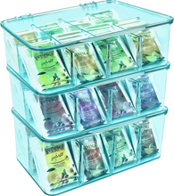 Tea Bag Organizer Stackable with Clear Top Lid Kitchen Cabinets Pantry Fast Forward