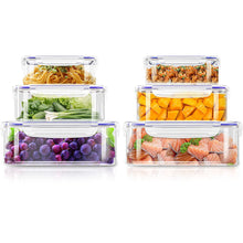 Plastic Food Containers set 3 Containers and 3 Lids Food Storage Containers with Airtight Lids