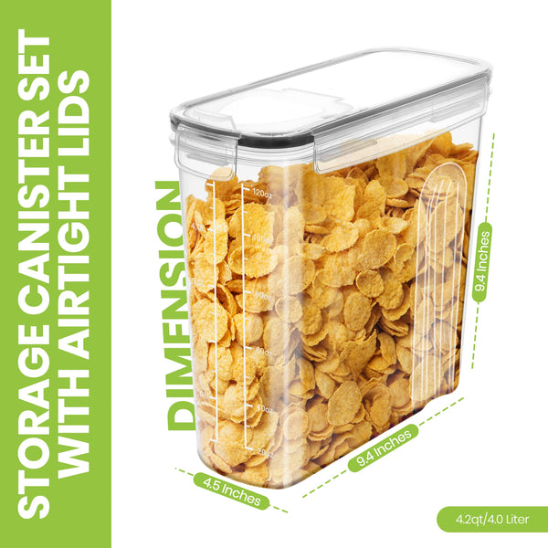 Fast Forward Cereal Containers Storage - Airtight Food Storage Containers & Cereal Dispenser