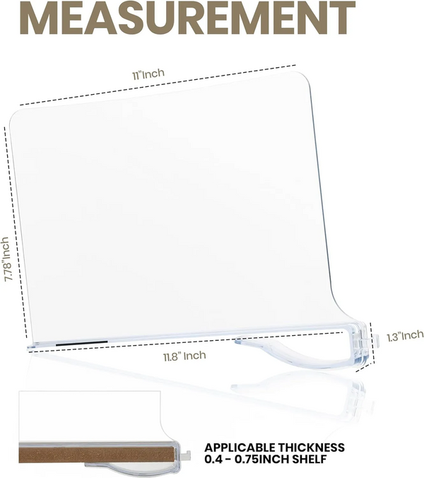 Acrylic Shelf Dividers for Closet Organization - Closets Shelf and Closet Separator for Storage and Organization - No Installation Required (Clear) Fast Forward