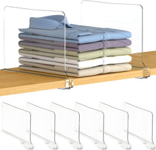 Acrylic Shelf Dividers for Closet Organization - Closets Shelf and Closet Separator for Storage and Organization - No Installation Required (Clear) Fast Forward