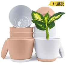 Fast Forward Extra Large Plant Pots with Drainage: Stylish Home Decor Flower Pots in Two Vibrant Colors - Ideal for Indoor Planters, Multi-Packs for Plastic Planters, Cactus, and Succulents Fast Forward