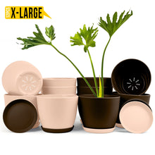 Elevate Your Space with Fast Forward Extra Large Plant Pots: Two Vibrant Colors, Drainage, Perfect for Indoor Planters - Explore Multi-Packs for Plastic Planters, Cactus, and Succulents Decor Fast Forward