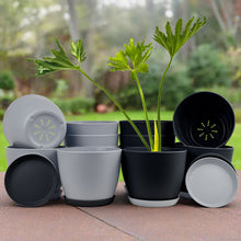 Fast Forward Extra Large Plant Pots with Drainage: Two Vibrant Colors, Ideal for Indoor Planters - Explore Multi-Packs for Plastic Planters, Cactus, and Succulents Pot Deco - Charcoal