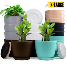 Fast Forward Extra Large Plant Pots Multi Colors with Drainage, Perfect for Indoor Planters Fast Forward