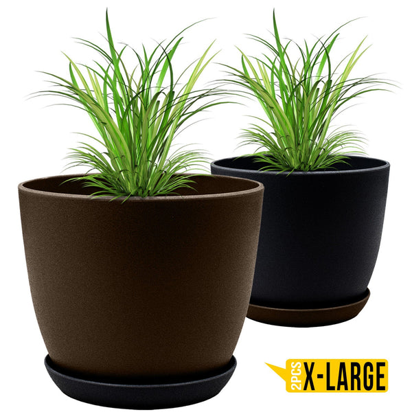 Fast Forward Extra Large Plant Pots with Drainage: Two Vibrant Colors, Ideal for Indoor Planters - Explore Multi-Packs for Plastic Planters, Cactus, and Succulents Pot Deco Fast Forward