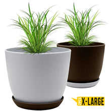 badgeElevate Your Space with Fast Forward Extra Large Plant Pots: Two Vibrant Colors, Drainage, Perfect for Indoor Planters - Explore Multi-Packs for Plastic Planters, Cactus, and Succulents Decor Fast Forward