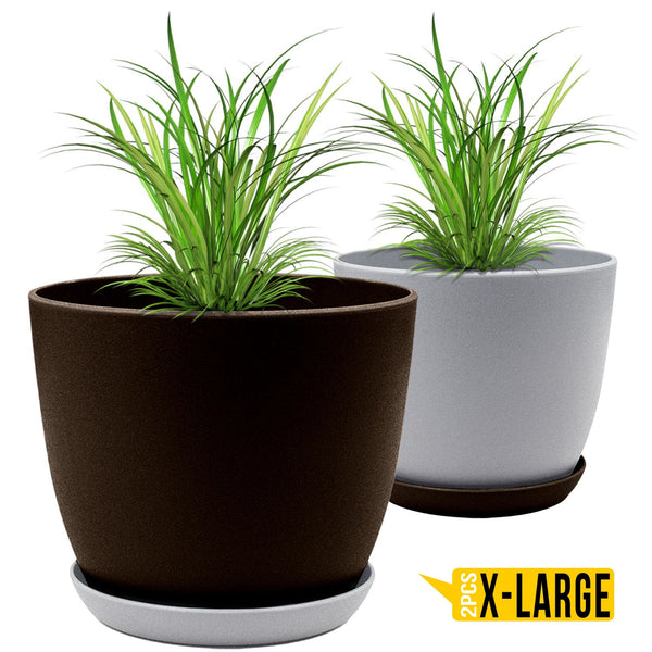 Revitalize Your Space with Fast Forward Extra Large Plant Pots: Two Vibrant Colors, Drainage, Ideal for Indoor Planters - Explore Multi-Packs for Plastic Planters, Cactus, and Succulents Decor Fast Forward