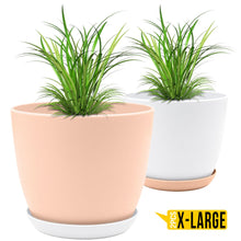 Fast Forward Extra Large Plant Pots with Drainage: Stylish Home Decor Flower Pots in Two Vibrant Colors - Ideal for Indoor Planters, Multi-Packs for Plastic Planters, Cactus, and Succulents Fast Forward