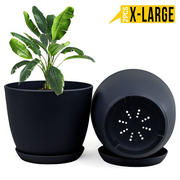 Enhance Your Space with Fast Forward Extra Large Plant Pots – Perfect Home Decor for Indoor and Outdoor Planters with Drainage - Explore Multi-Packs of Plastic Planters for Cactus and Succulents in Six Vibrant Colors Fast Forward