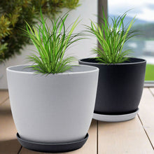 Fast Forward Extra Large Plant Pots with Drainage: Two Vibrant Colors, Ideal for Indoor Planters - Explore Multi-Packs for Plastic Planters, Cactus, and Succulents Pot Deco - Charcoal