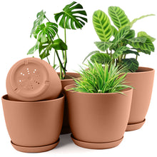 Plant Pots Indoor with Drainage - Pack of 5 Decorative Flower Pots for Indoor Plants without plants