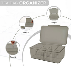 Tea Bag Organizer Stackable with Clear Top Lid Kitchen Cabinets Pantry