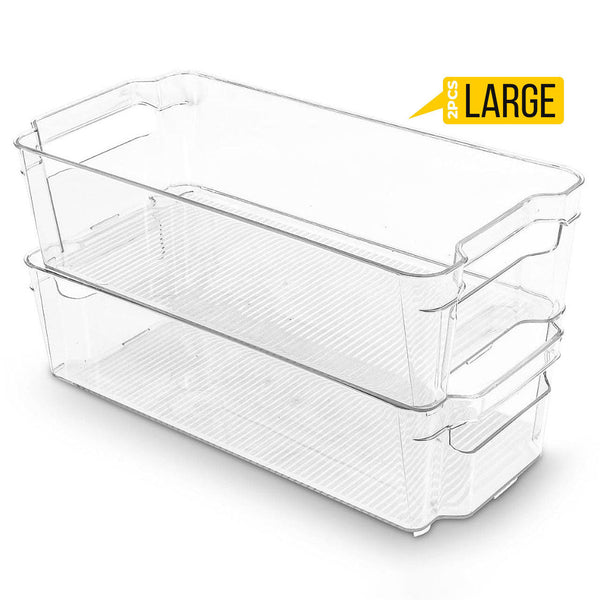 Fridge Organizer 2 Refrigerator Organizer Bins Storage Bins for Freezers Countertops and Cabinets Pantry Organization Fast Forward