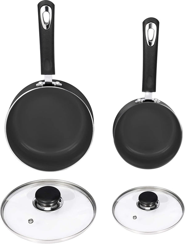 Utopia Kitchen Nonstick Saucepan Set with Lid - 1 Quart and 2 Quart Multipurpose Pots Set Use for Home Kitchen or Restaurant Utopia