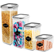 Airtight Food Storage Containers – BPA-Free Plastic Containers with Lids for Kitchen & Pantry Organization, Ideal for Dry Food, Cereal, Pasta, Flour & Sugar