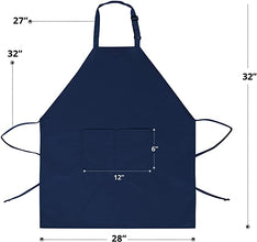 Apron with 2 Pockets Adjustable Bib & Neck Strap with Extra Long Ties Pack of 2 Fast Forward