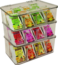 Tea Bag Organizer Stackable with Clear Top Lid Kitchen Cabinets Pantry Fast Forward